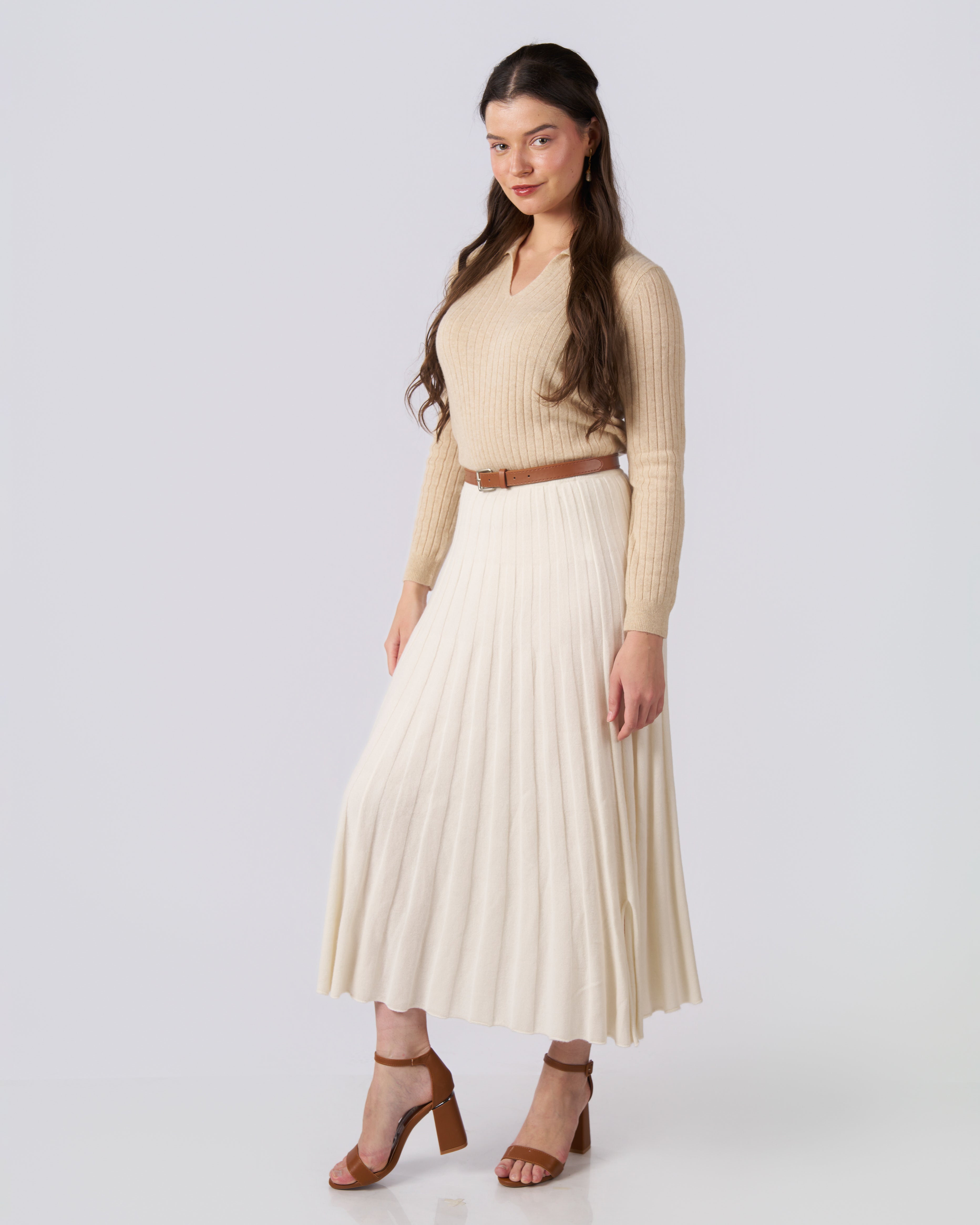 The Ostuni Pleated Cashmere Skirt